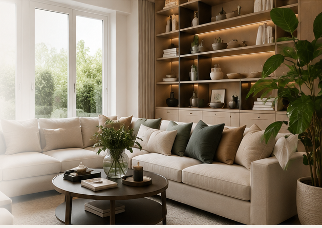 Calm organized living room